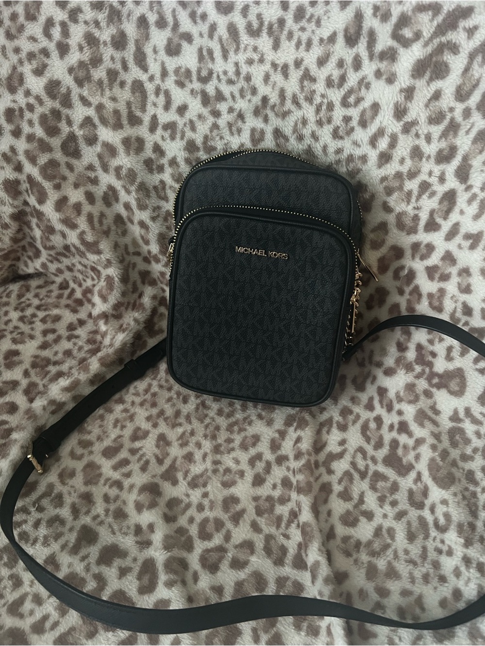 Michael Kors Black Signature with Gold Hardware